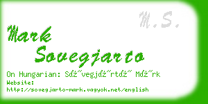 mark sovegjarto business card